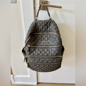MZ Wallace Crosby Backpack. Great condition! Dark grey with gold metal accents.